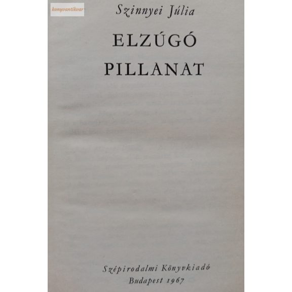Szinnyei Júlia: Elzúgó pillanat
