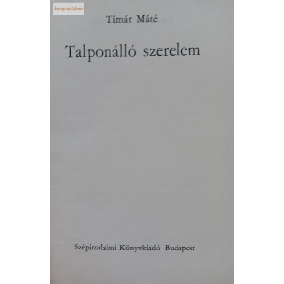 Tímár Máté: Talponálló szerelem