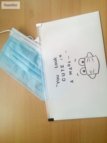 Visszazárható maszktasak kék