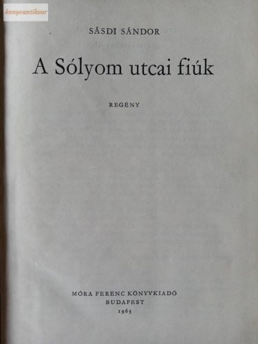 Sásdi Sándor: Sólyom utcai fiúk