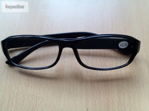 Olvasó szemüveg fekete, 3 dioptriás